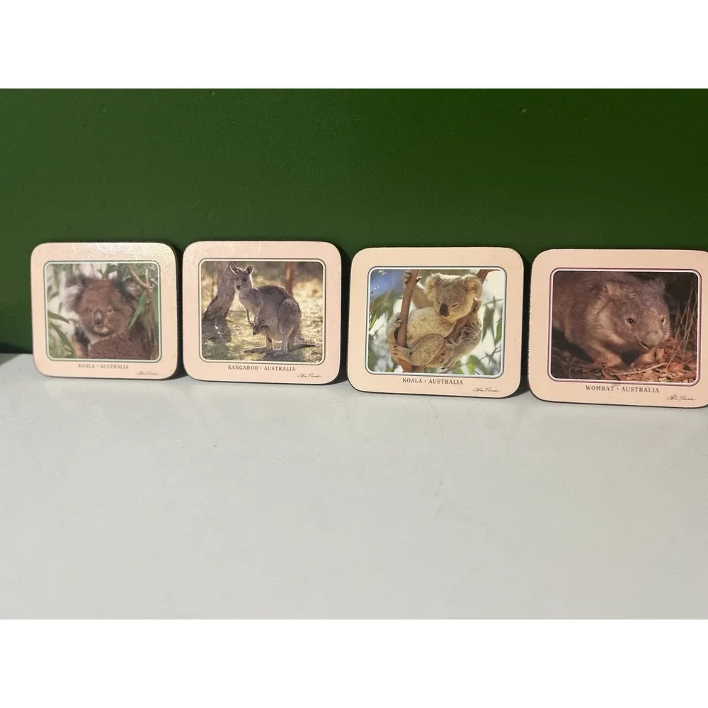 Vintage 1993 Steve Parish Australian Collection Coasters Set of 4 Wildlife Art